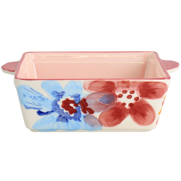 Spice by Tia Mowry Goji Blossom 2Quart Square Stoneware Baker Pan Pink