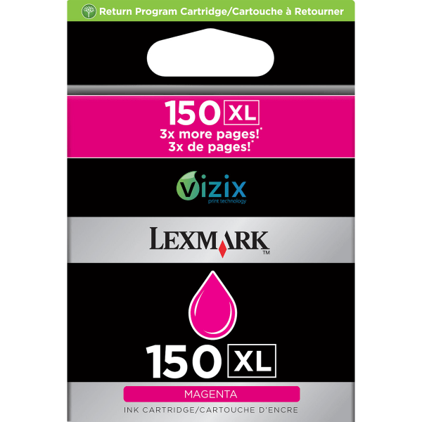 Lexmark™ 150XL Magenta High-Yield Ink Cartridge, 14N1798