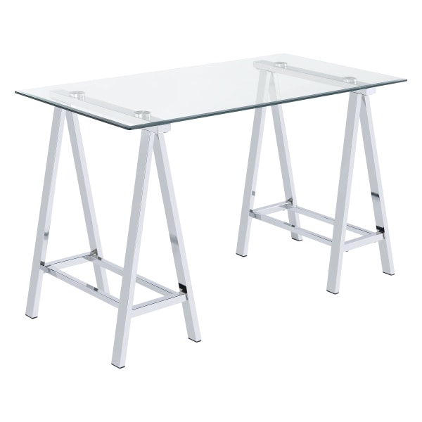 Office Star Middleton 47W Desk, Clear/Chrome - MDL4724-CHM - Furniture Upgrade your work space with an Office Star Middle sku MDL4724-CHM