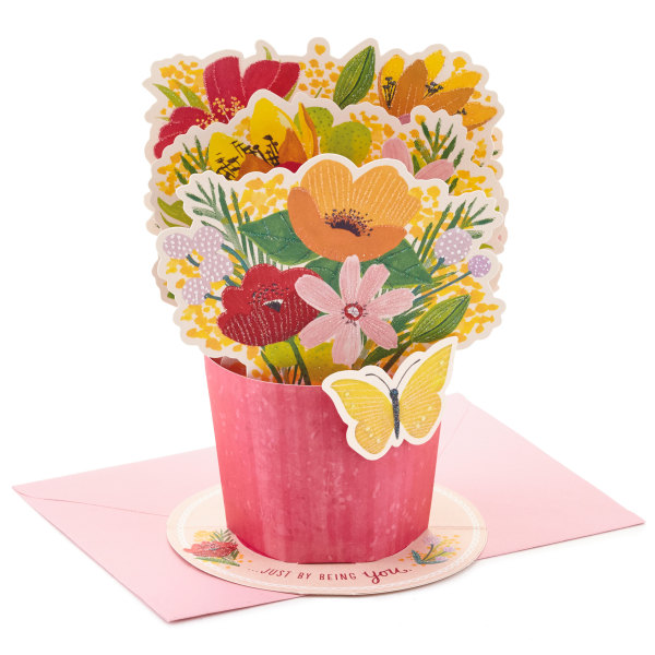 Hallmark Paper Wonder Card, 7-1/4" x 5", Beautiful You Flower Bouquet