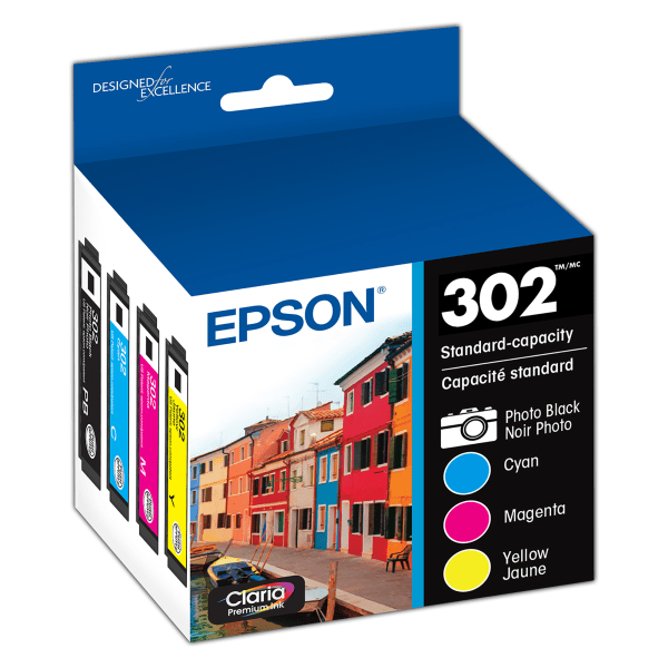 Epson® 302 Claria® Premium Photo Cyan, Magenta, Yellow Ink Cartridges, Pack Of 3, T302520-S