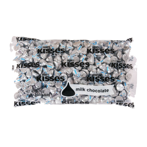 HERSHEY S  KISSES Silver Foils Milk Chocolate Candy  Bulk  66.7 oz  Bulk Bag (400 Pieces)