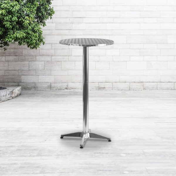 Photos - Garden Furniture Flash Furniture Round Folding Bar Table With Aluminum Base, 45" x 23-1/4", Silver TLH059A 