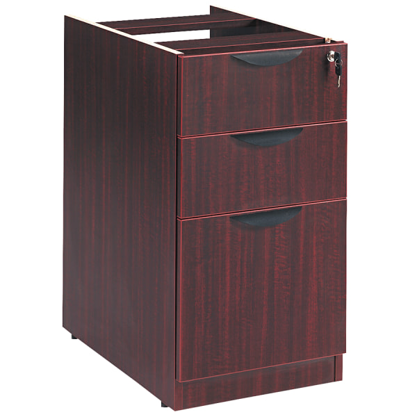 Alera Valencia 16W Lateral 2-Box/1-File Drawer Pedestal Cabinet, Mahogany