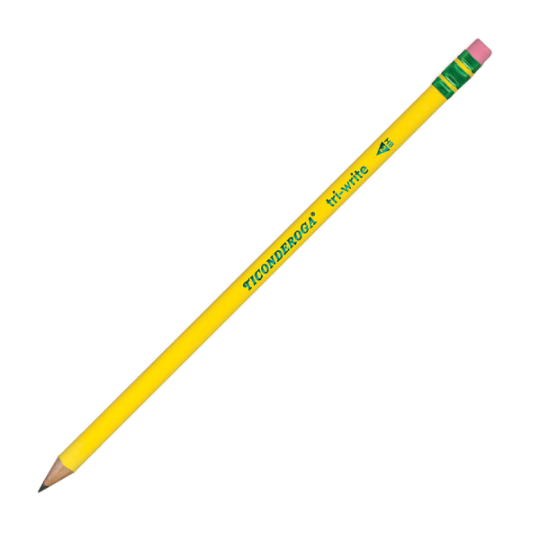 Dixon Ticonderoga Tri-Write Woodcase Pencil  #2 HB  Yellow  12-Count-6 Pack 