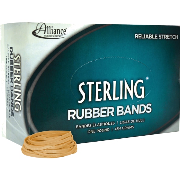 Alliance Rubber 24315 Sterling Rubber Bands 15 x 0125 Natural Crepe 1 lb