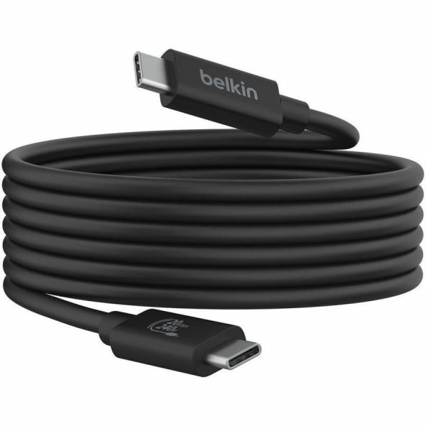 Belkin USB4 Cable, 240W + 20Gbps - 6.56 ft USB4 A/V/Power/Data Transfer Cable  - INZ004BT2MBK