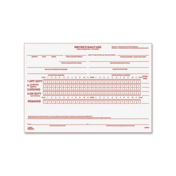 Photos - Accessory Rediform Driver's Daily Log Book - 31 Sheet(s) - Stapled - 2 Part - Carbon Copy - 7 7/8" x 5 1/2" Sheet Size - White - White