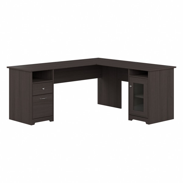 Bush® Furniture Cabot 72""W L-Shaped Computer Desk With Storage, Heather Gray, Standard Delivery -  Bush Business Furniture, CAB072HRG