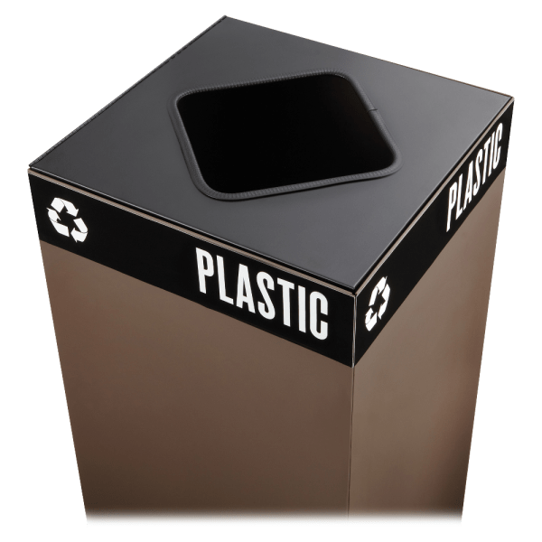 Safco® Public Square® Recycling Receptacle Lid, 8"" Square Opening, 3/4""H x 15""W x 15""D, Black -  2989BL