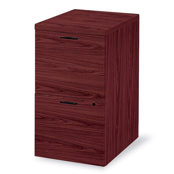 HON® 10500 Full-Height 22-3/4""D Vertical 2-Drawer Mobile Pedestal Cabinet, Mahogany -  105104NN