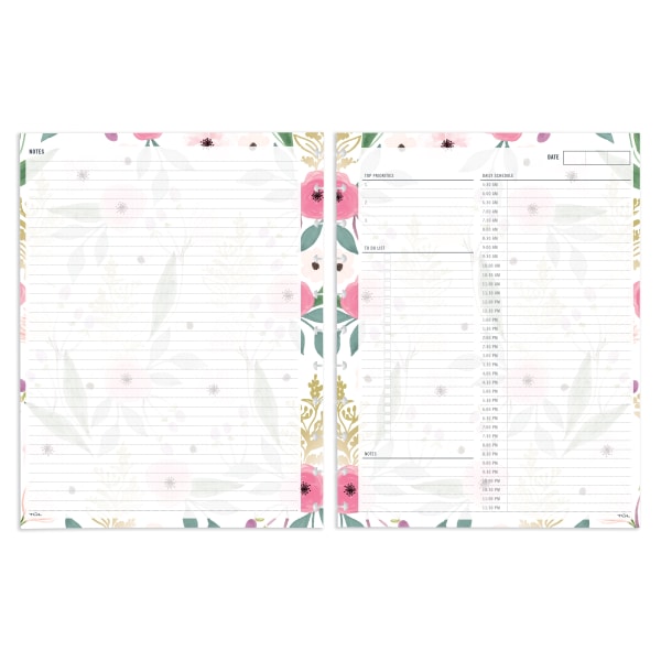 TUL Discbound Undated Daily Refill Pages, Letter Size, 50 Sheets, Floral
