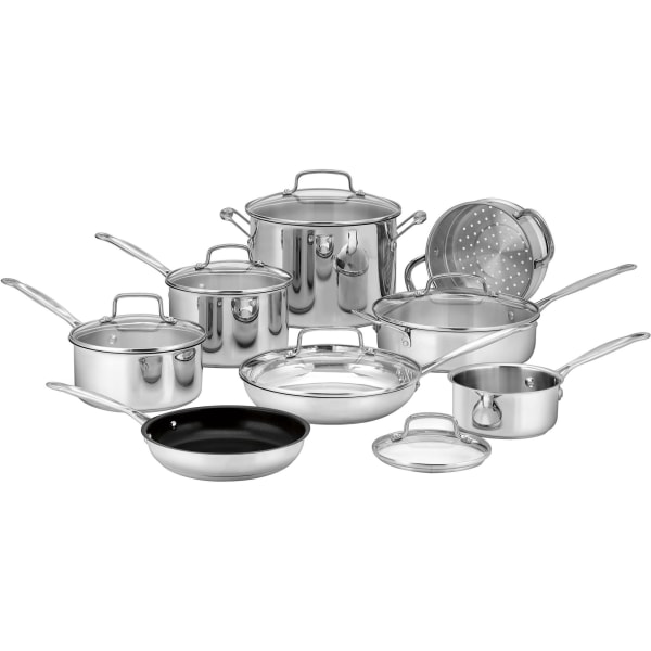Cuisinart™ Chef’s Classic 14-Piece Non-Stick Cookware Set, Silver -  77-14N