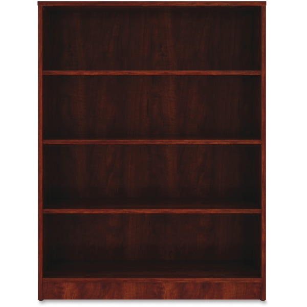 Lorell Essentials 48 4-Shelf Bookcase with Adjustable-Shelves, Cherry Laminate (LLR99785) | Quill