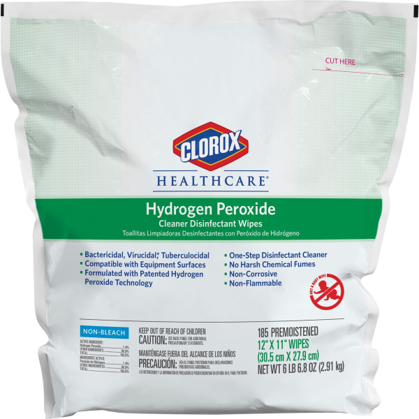 Clorox Healthcare Hydrogen Peroxide Disinfecting Wipes 12 x 11 Pack Of 185
