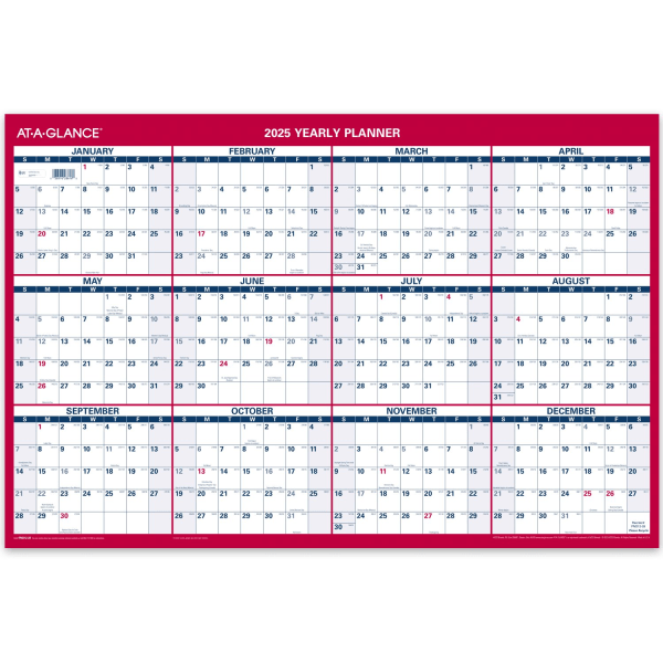 Assorted Size An Style AT-A-GLANCE 2025 Vertical Horizontal Reversible Yearly Wall Calendar Large 24 x