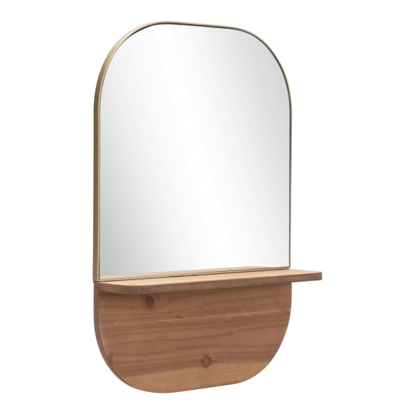 Zuo Modern Meridian Oval Mirror, 28-1/8""H x 19-15/16""W x 4-3/4""D, Natural -  A12208