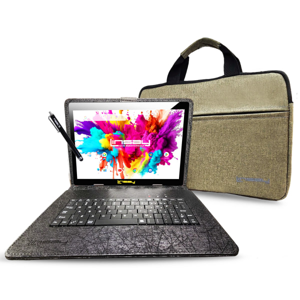 Linsay Octa Core 10.1" Tablet, 4GB RAM, 128GB Storage, Android 13, Bundled with Oracle Keyboard Case, Briefcase and Stylus Pen