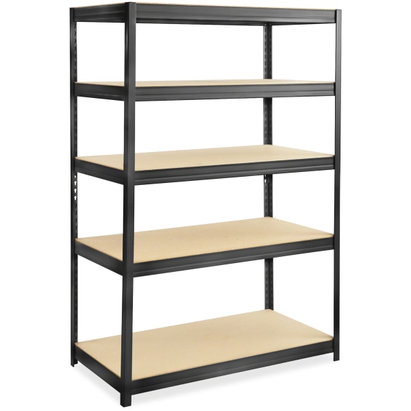 Safco Boltless Steel/Particleboard Shelving Unit - 5 Tier(s) - 72"" Height x 48"" Width x 24"" Depth - Floor - Sturdy, Durable, Heavy Duty, Adjustable Sh -  6244BL