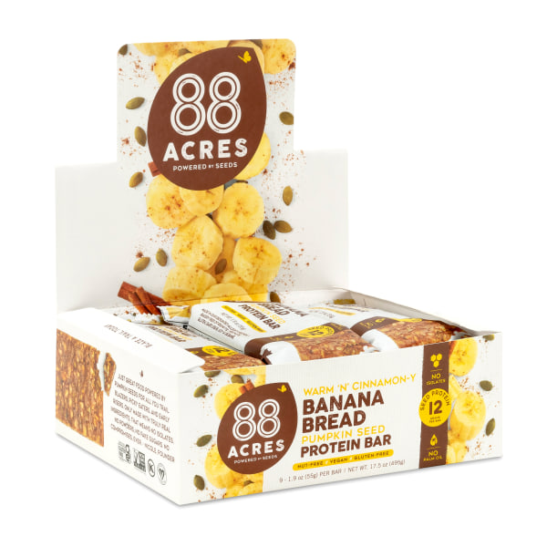 88 Acres - Protein Bar Banana Bread - Case Of 9-1.9 Oz