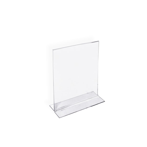 Azar Sign Holder, 4 x 6, Vertical, Table Top, Clear, Acrylic, 10/Pack (152726) | Quill