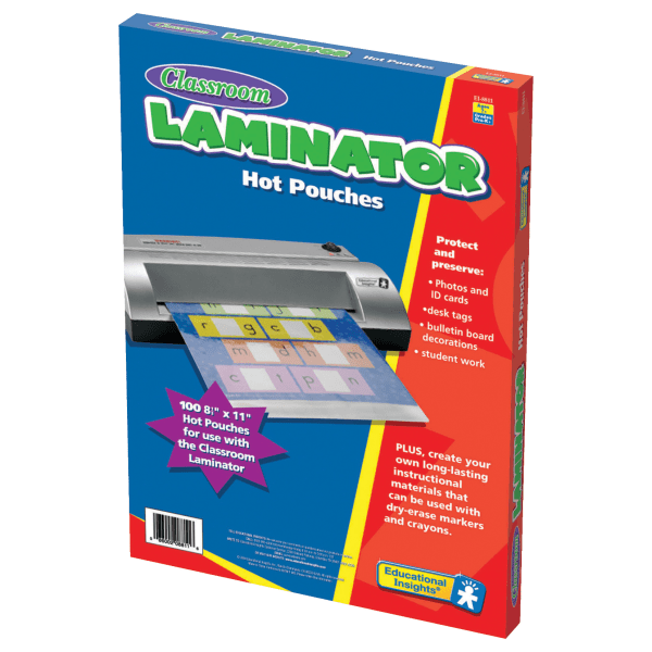Learning Resources Classroom Laminator Pouches, 3 mils, 8 1/2" x 11", Pack Of 100, EI-8811