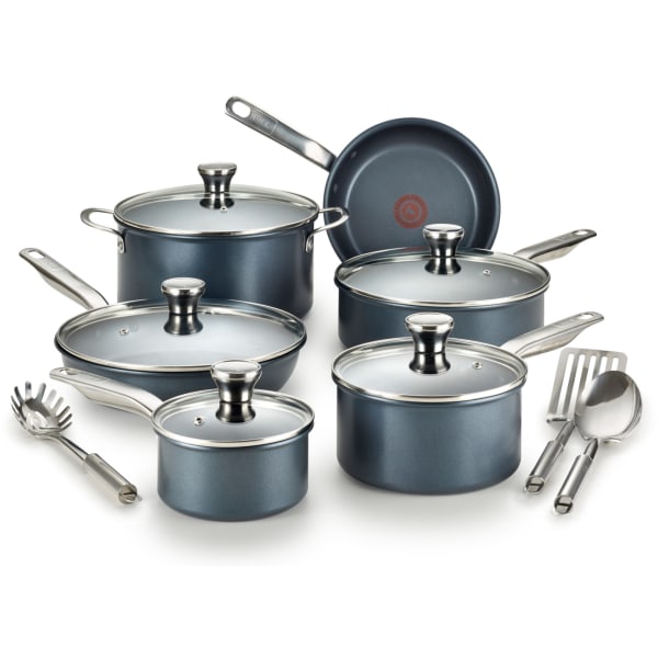 Photos - Bakeware Tefal T-Fal Endurance 12-Piece Aluminum Non-Stick Cookware Set, Black C577SE64 