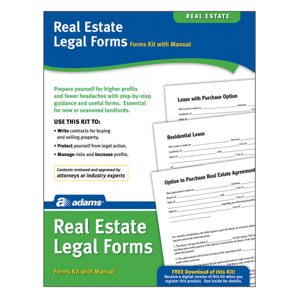 Adams Real Estate Legal Forms Kit 8 12 x 11