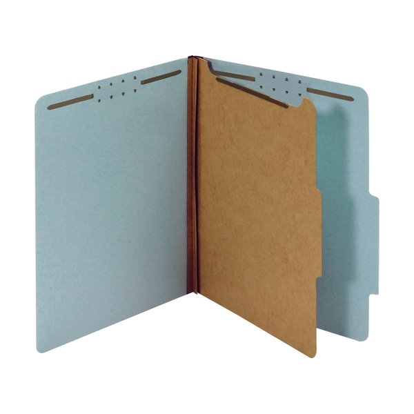 office depot pressboard classification folders with fasteners  letter size  100% recycled  light blue  10 pk  od23730r