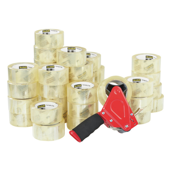 Scotch Commercial Grade Shipping Packing Tape 36 Tape Rolls with 1 Dispenser 178 in x 546 yd 3 Core Designed 3750CS Scotch Commercial Grade Shipping Packing Tape 36 Tape Rolls with 1 Dispenser 178 in x 546 yd 3 Core Designed 3750CS