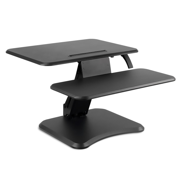 Height-Adjustable Standing Desk Riser, 6-1/8""H x 27""W x 7""D, Black - Mount-It! MI-7957