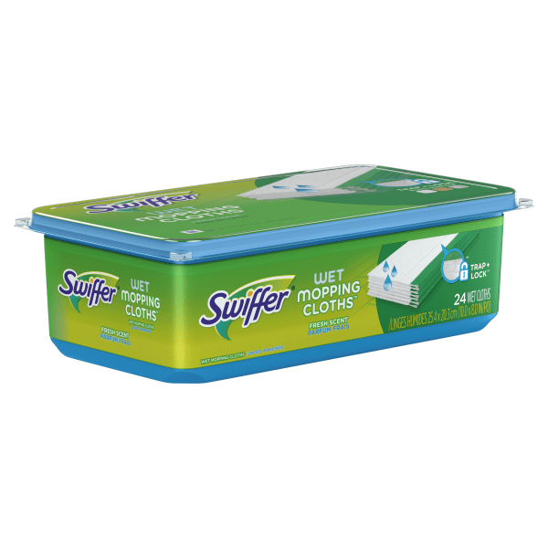 case of 6Swiffer Sweeper Wet Mopping Cloths Refills - Fresh Scent - 24ct