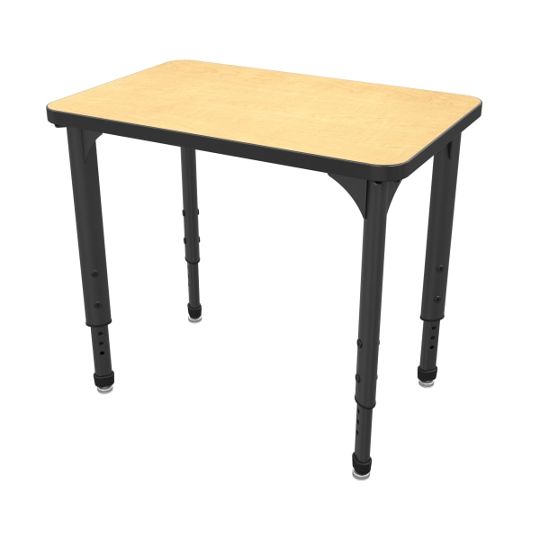 Marco Group Apex™ Series Adjustable 30""W Student Desk Student Desk, Fusion Maple/Black -  38-2223-50-BLK