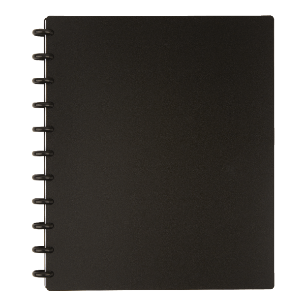 TUL Discbound Notebook, Letter Size, Poly Cover, Narrow Ruled, 60 Sheets, Black