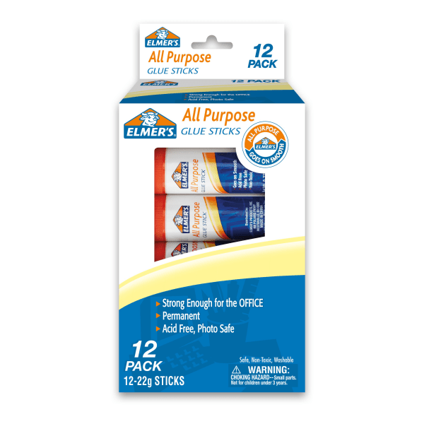 Elmer’s All-Purpose Glue Sticks  0.77oz. Each  12 Count