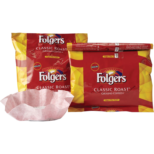 ((BBD:26/23)) Folgers Coffee Classic Roast Ground Coffee Filter Packs, 0.9 Oz - 40 Ct