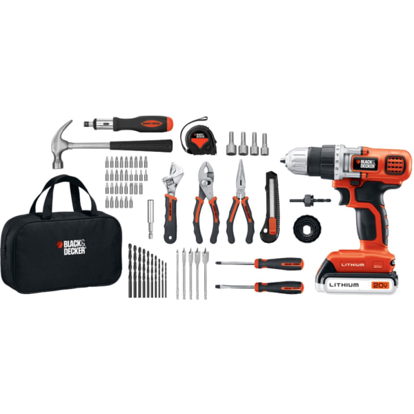 20V MAX Lithium Drill/Driver & 68-Piece Project Kit With Carrying Case, Multicolor