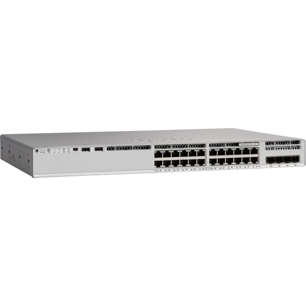 Cisco Catalyst 9200 24 Gigabit Ethernet Ports PoE Managed Switch, 56 Gbps, Gray (C9200L-24P-4G-E), Grey | Quill