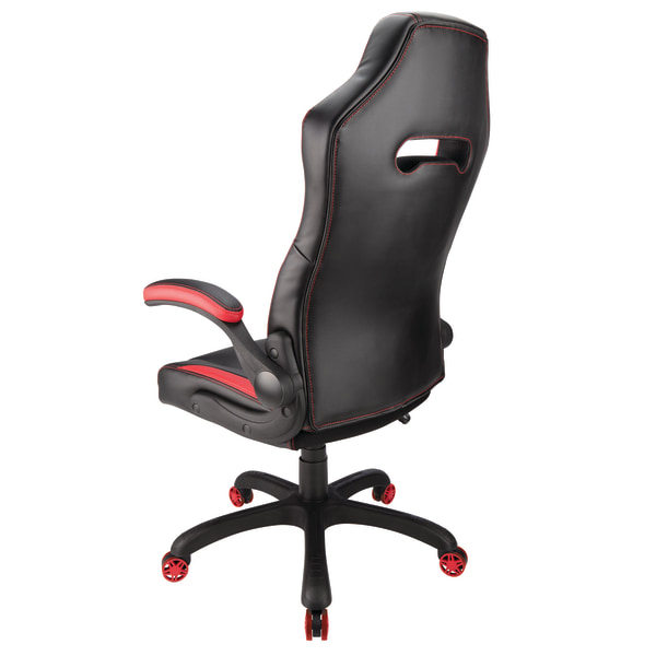 Realspace® Bonded Leather High-Back Gaming Chair, Red/Black - Zerbee