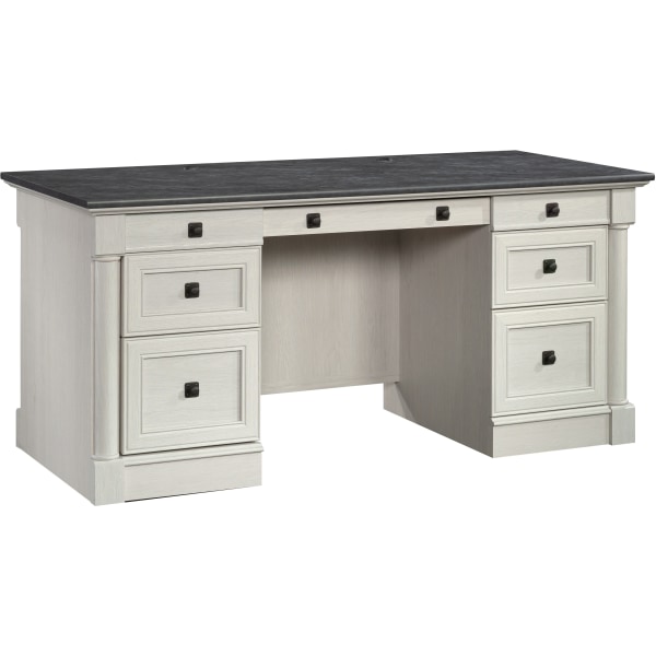 Sauder® Palladia 66"W Executive Computer Desk, Glacier Oak