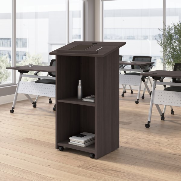 Bush Business Furniture Envision Stand Up Lectern, 29"W x 48"H, Storm Gray, Standard Delivery