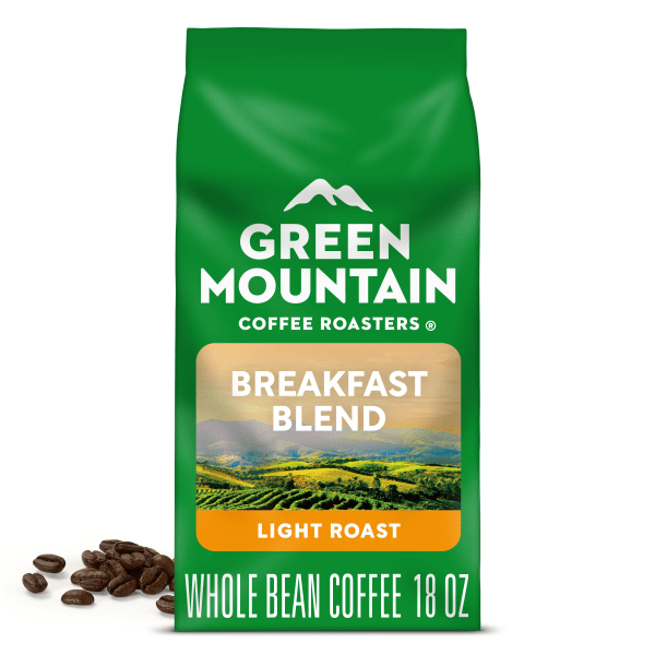 Green Mountain Breakfast Blend Whole Bean Coffee Packet, Light Roast, 18 oz. (GMT37567) | Quill
