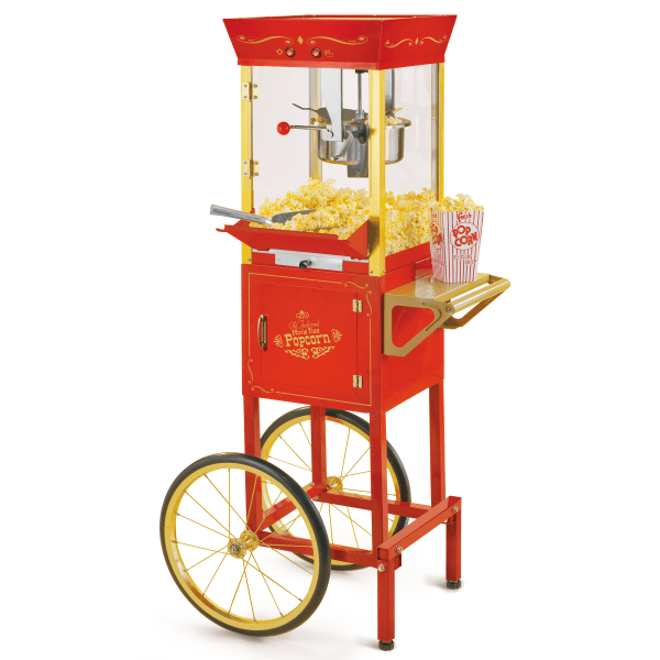 Nostalgia 8 oz Professional Popcorn and Concession Cart  Makes 32 Cups  53 in Tall  Red  CCP510