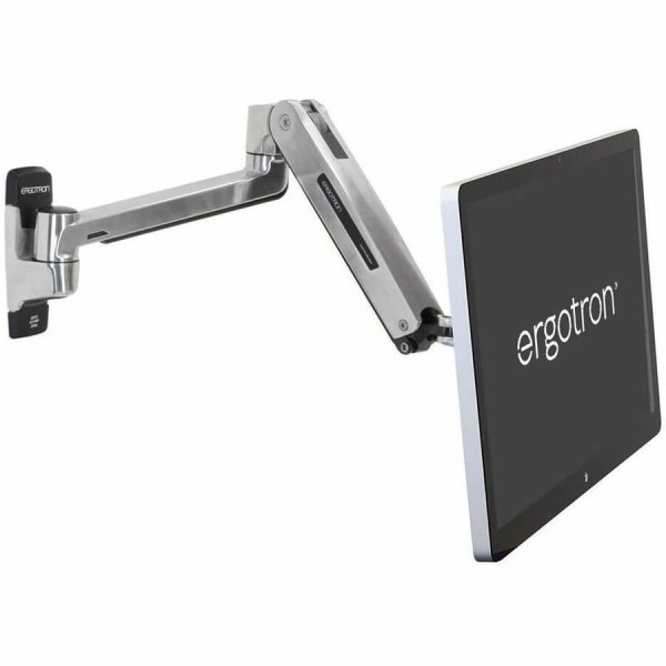 Ergotron Mounting Arm for Flat Panel Display, All-in-One Computer - Polished Aluminum - Height Adjustable - 46" Screen Support - 30 lb Load Capacity -