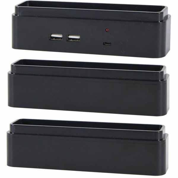 DAC Stax Monitor Riser Block Kit with 2 USB Charging Ports - 6" Length x 1.5" Width x 1.5" Height - Black
