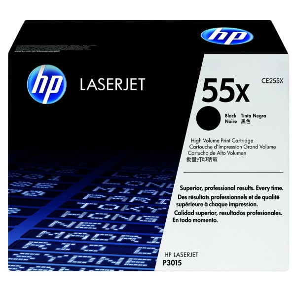HP 55X Black High Yield Toner Cartridge, Prints Up to 12,500 Pages (CE255X) | Quill