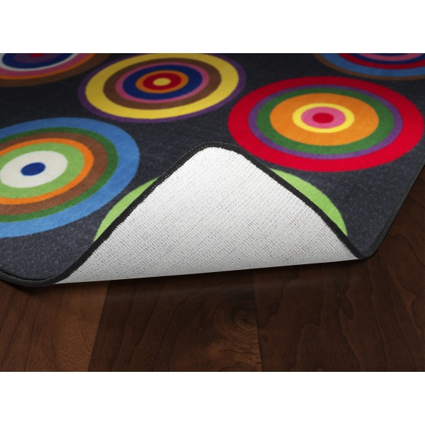 Flagship Carpets Color Rings Rug, Rectangle, 7' 6"" x 12', Black -  FE160-44A