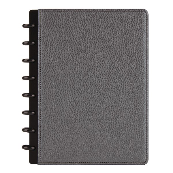 TUL Discbound Notebook, Elements Collection, Junior Size, Narrow Ruled, 60 Sheets, Gunmetal/Pebbled