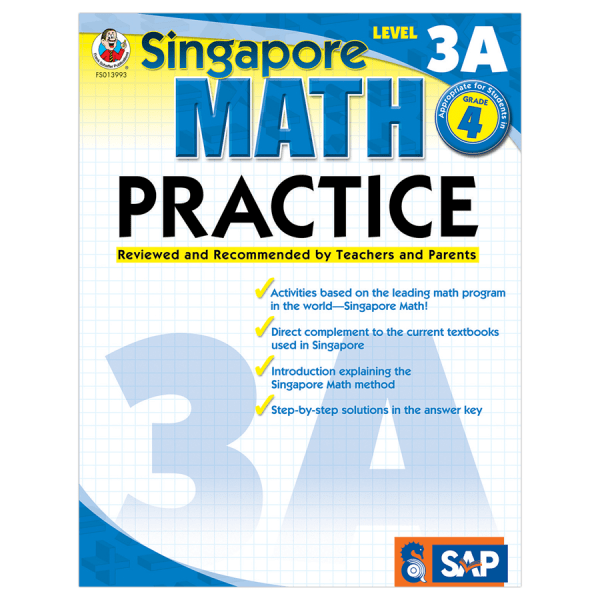 CarsonDellosa Singapore Math Practice Level 3A Grade 4