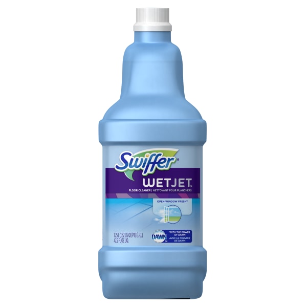 Swiffer WetJet Multi-Purpose Floor and Hardwood Liquid Cleaner Solution Refill  Open Window Fresh Scent  42.2 fl oz